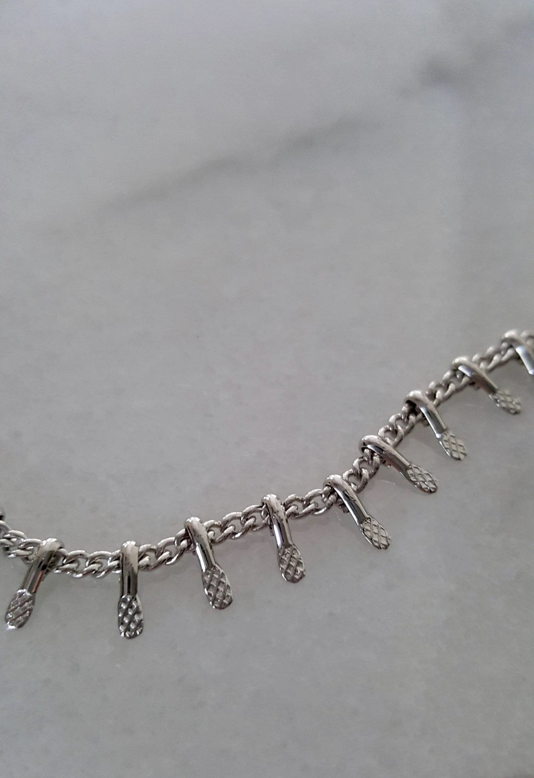 Silver Lace Chain Necklace, Tribal Layer Jewellery