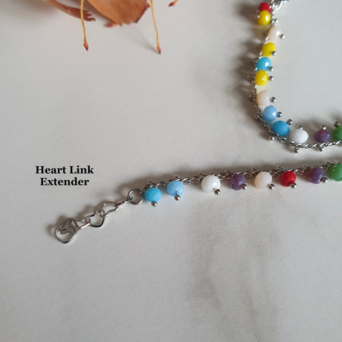 Coloured Crystal Adjustable Bead Bracelet, Pride Jewellery