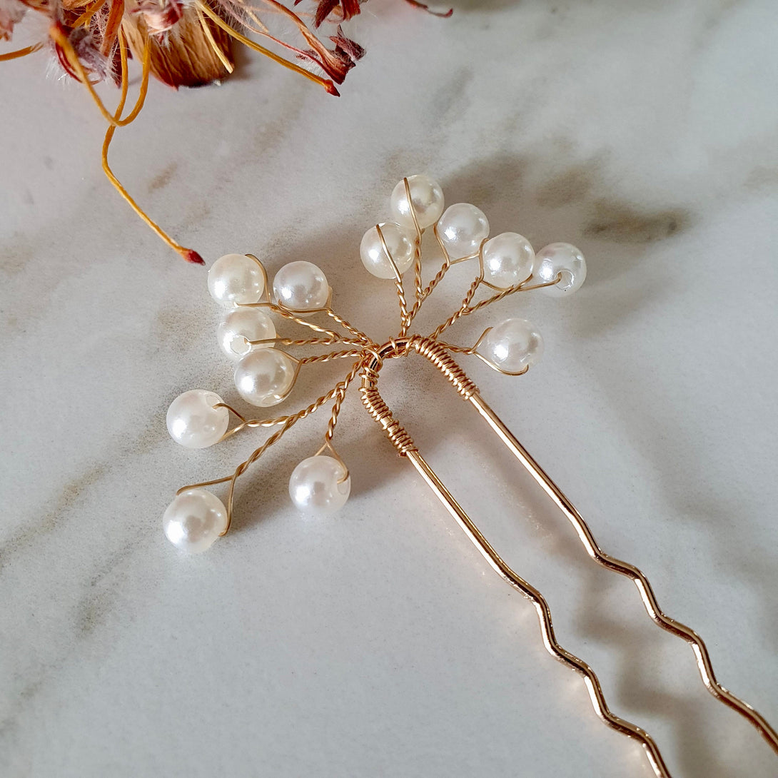 Pearl Bridal Hair Pin, Wedding Accessories For Brides