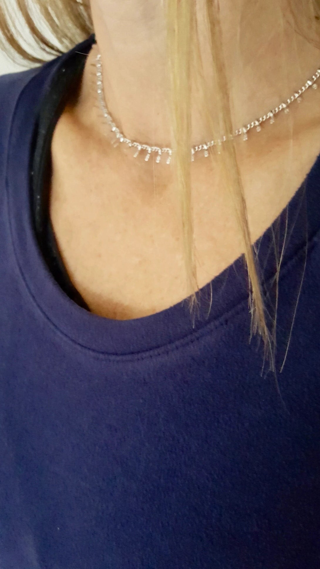 Silver Lace Chain Necklace, Tribal Layer Jewellery