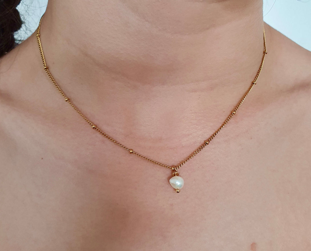 Dainty Pearl Necklace, Symbolic June Birthstone Jewellery