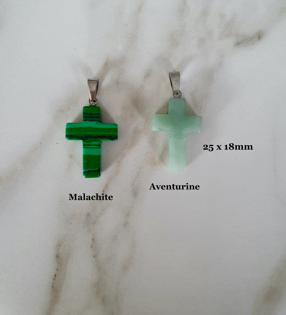 Natural Gemstone Cross Pendants