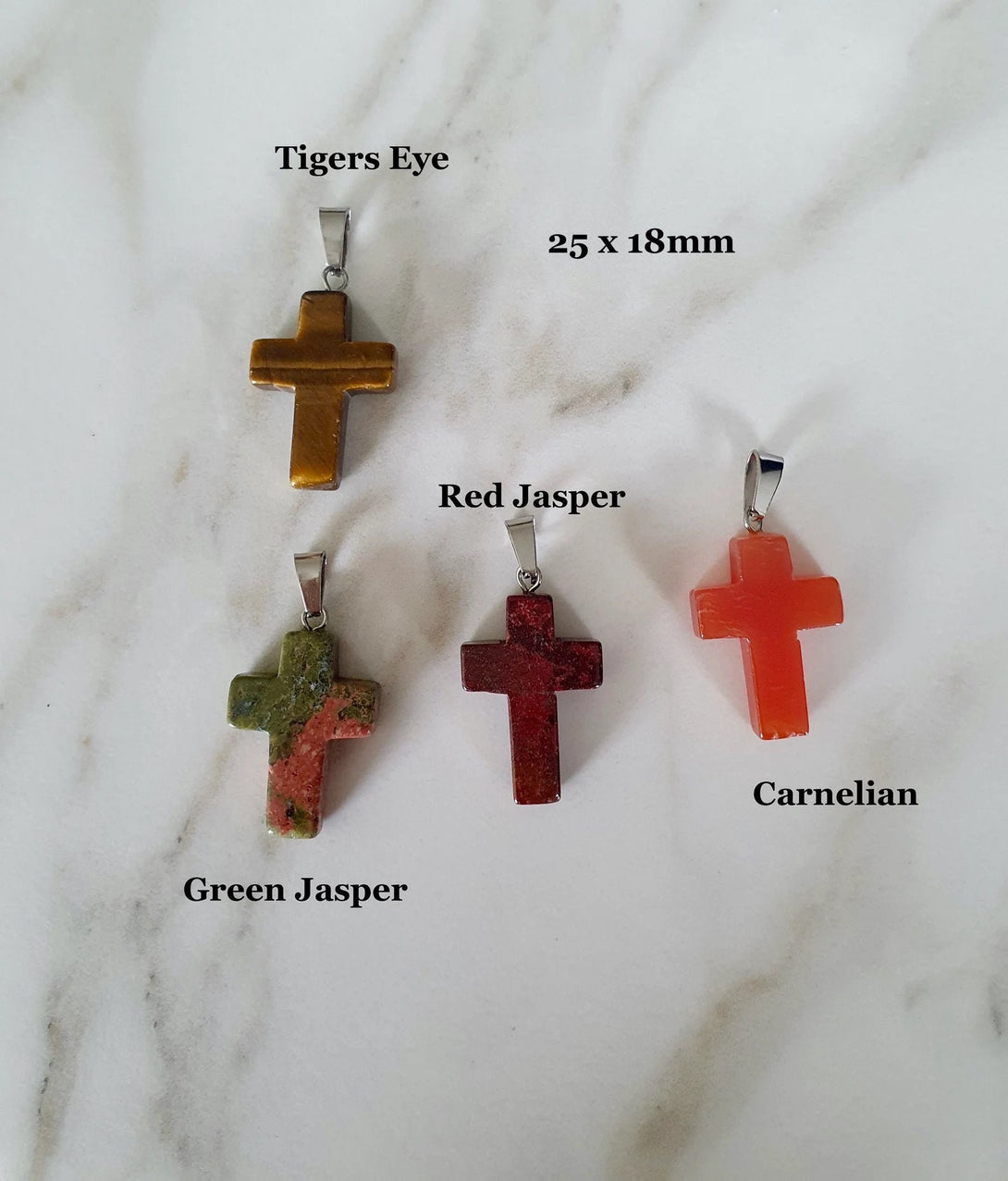 Natural Gemstone Cross Pendants