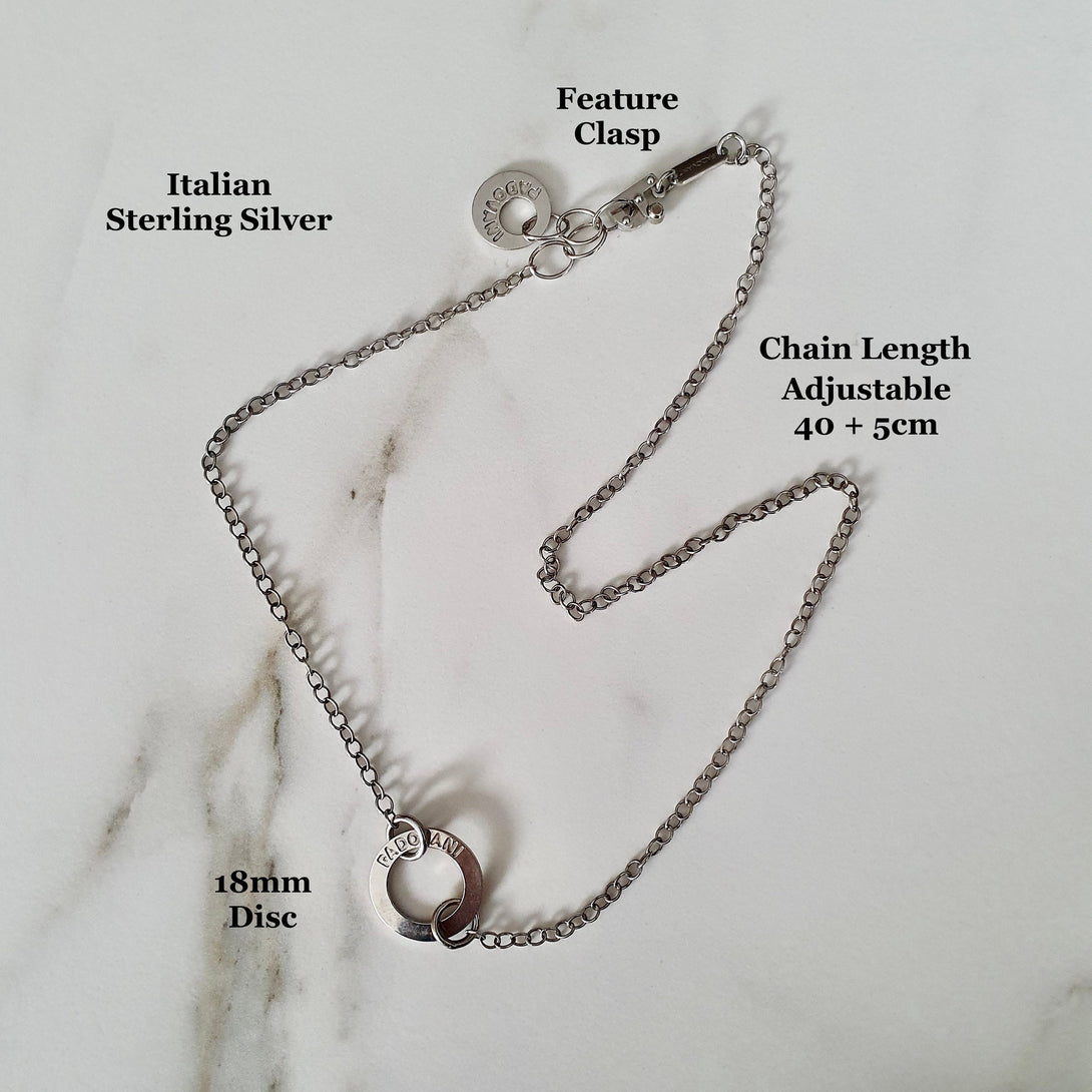 Vintage Italian Sterling Silver Necklace, Unisex Jewellery