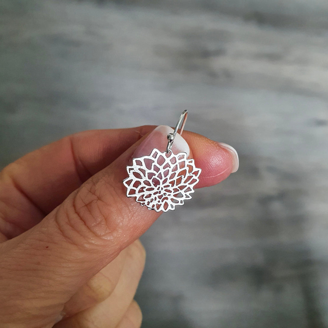 Lotus Blossom Earring Handmade In 925 Sterling Silver, Symbolic New Beginnings Gifts