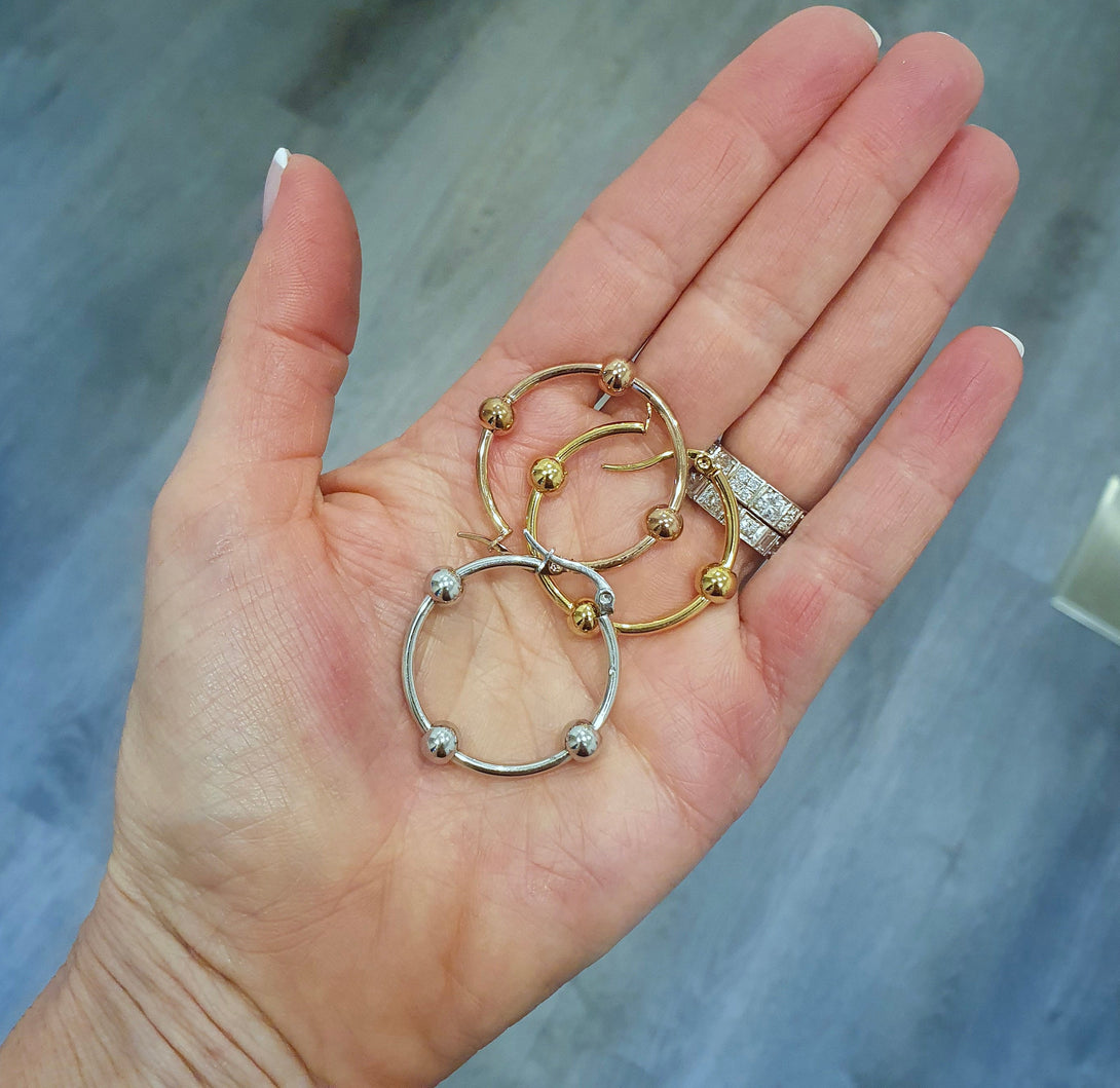 Statement Titanium Hoop Earrings, Gold, Silver Or Rose Gold, 30MM