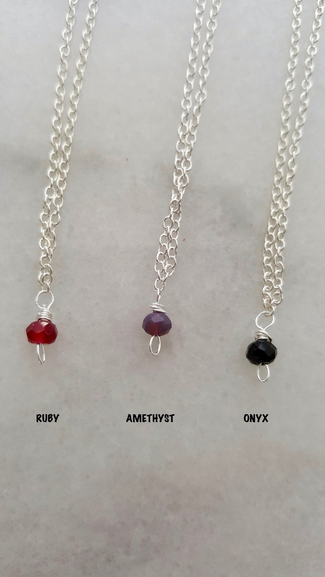 Dainty Gemstone Bead Necklace, Birthstone Jewellery In Sterling Silver