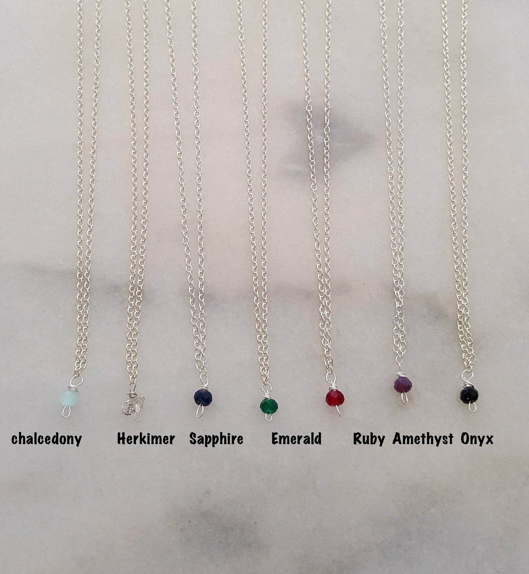 Dainty Gemstone Bead Necklace, Birthstone Jewellery In Sterling Silver