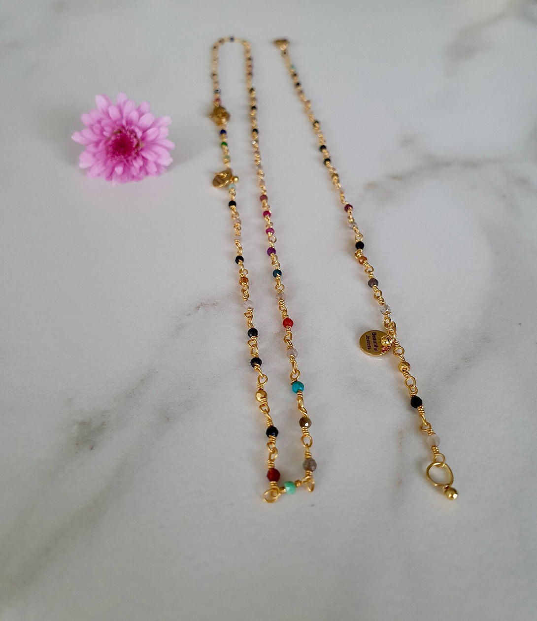 Multi Gemstone Bead Necklace, Dainty, Feminine Layer Jewellery