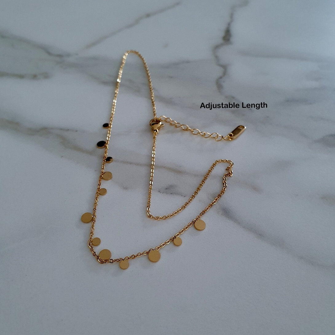 Dainty Gold Disc Layer Necklace