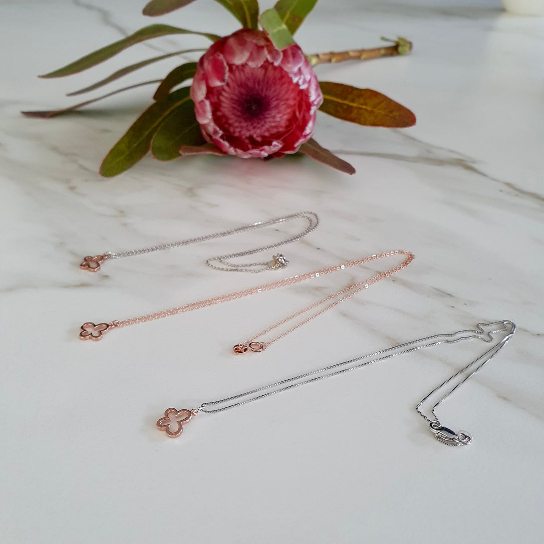 Dainty Butterfly Necklace In Sterling Silver And Rose Gold , Transition And New Beginnings Gift