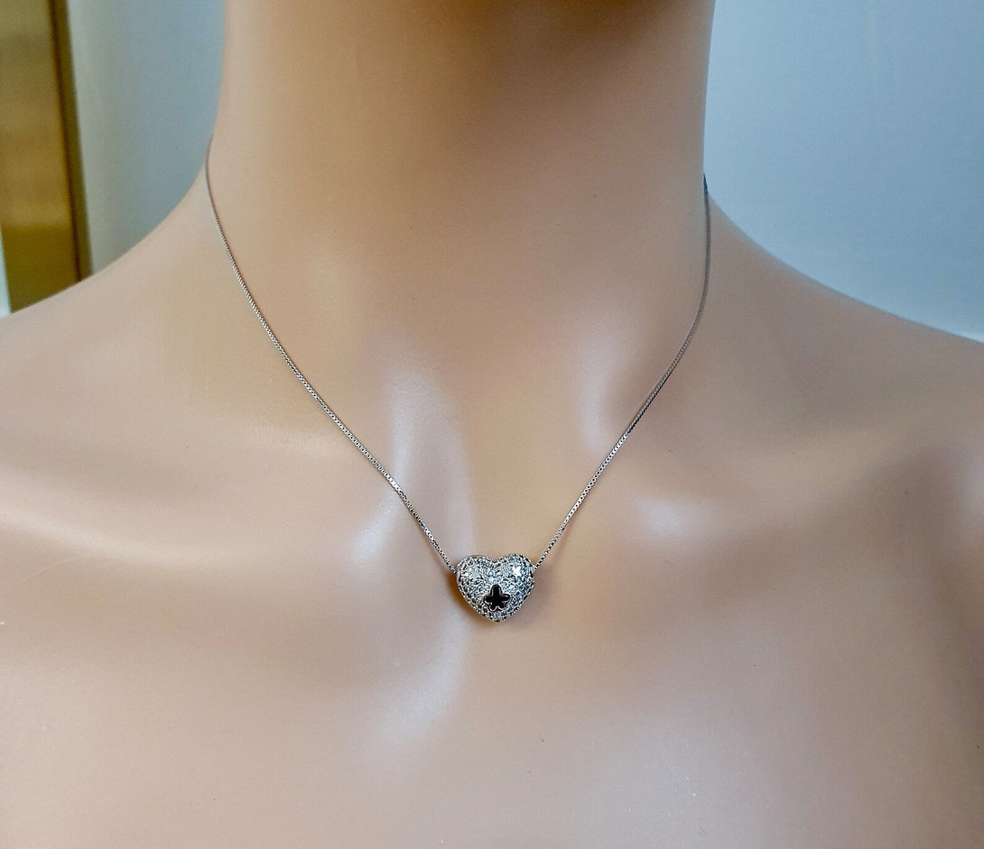 Sterling Silver Puffed Heart Necklace, Gifts Of Love