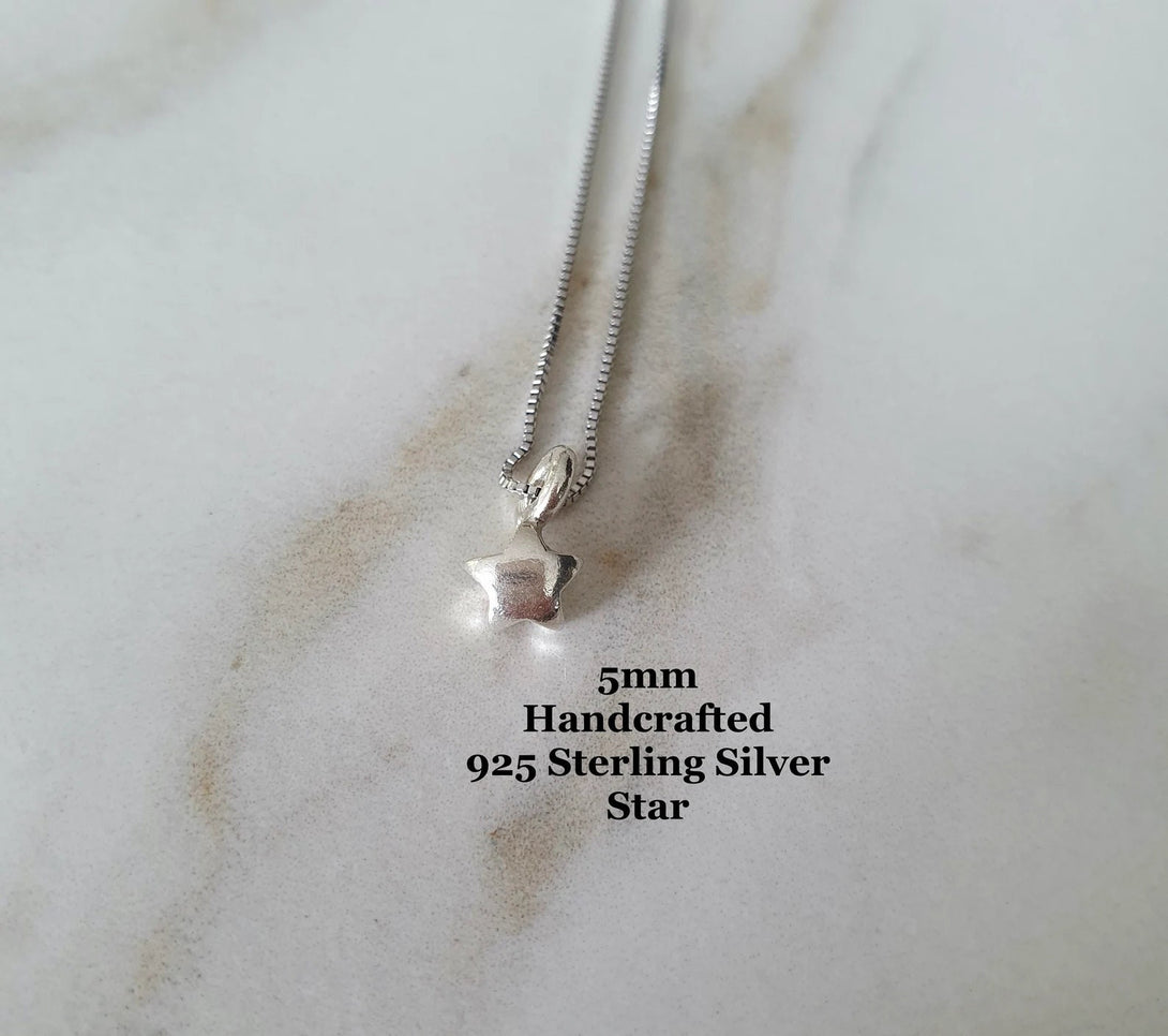 Tiny Sterling Silver Star Pendant Necklace, Symbolic Jewellery