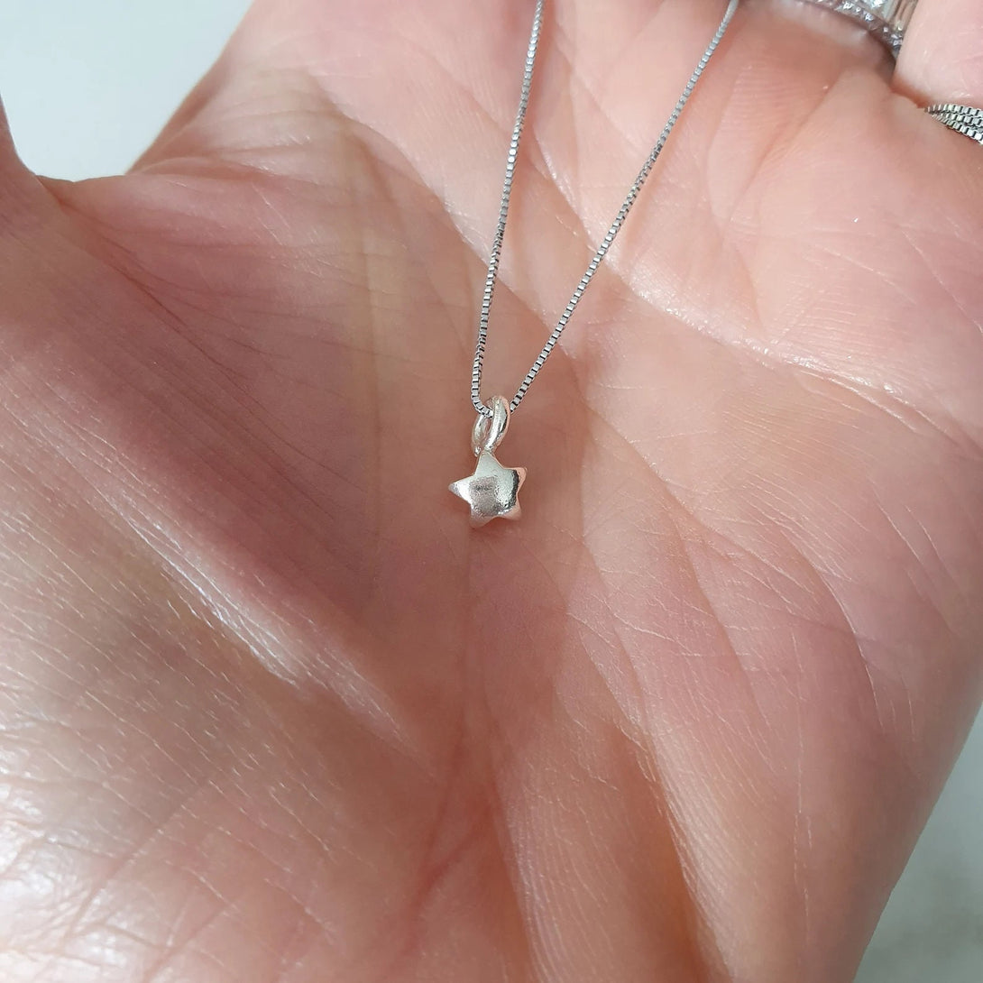 Tiny Sterling Silver Star Pendant Necklace, Symbolic Jewellery