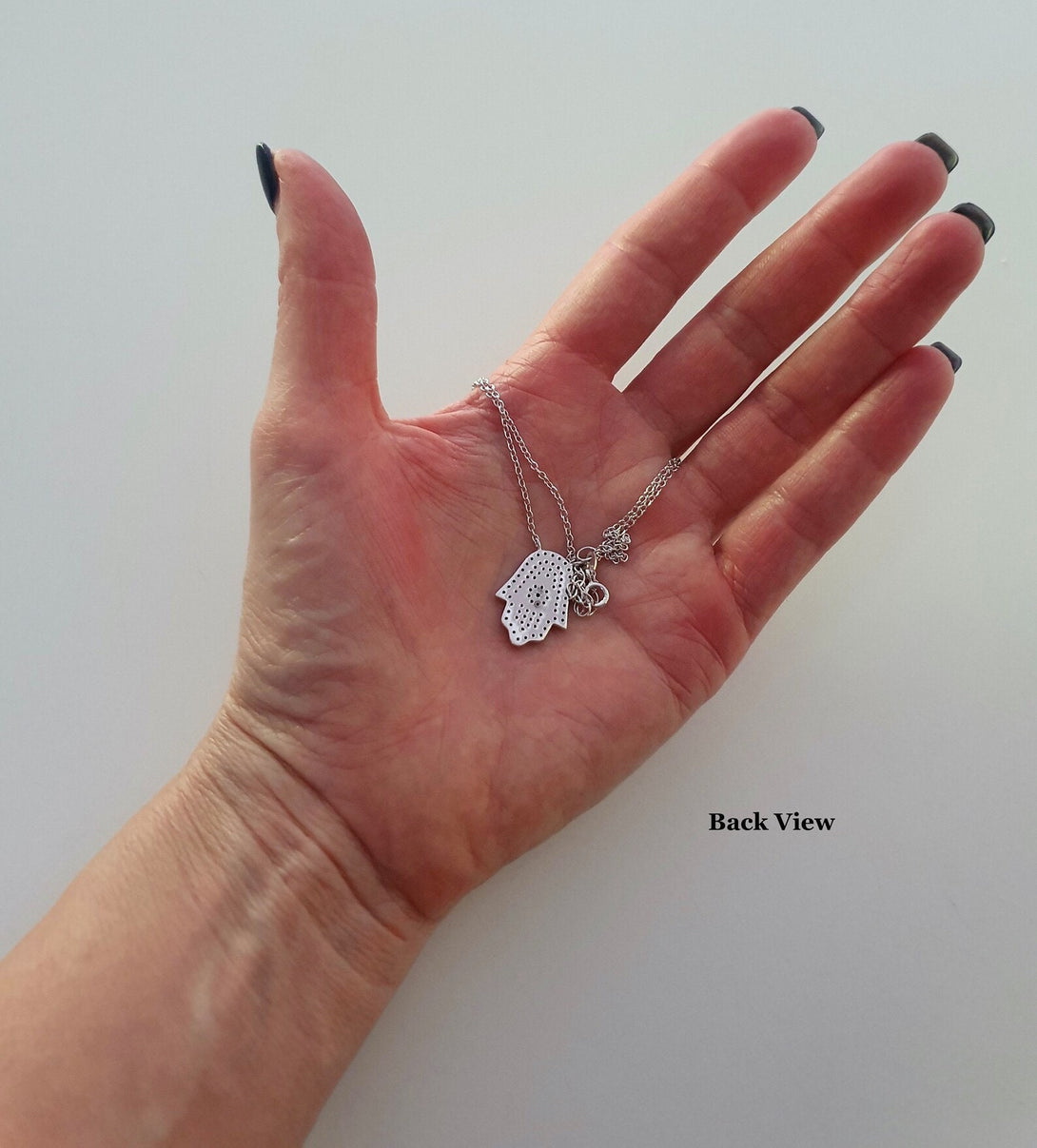 Sterling Silver Hamsa Necklace, Protective Jewellery