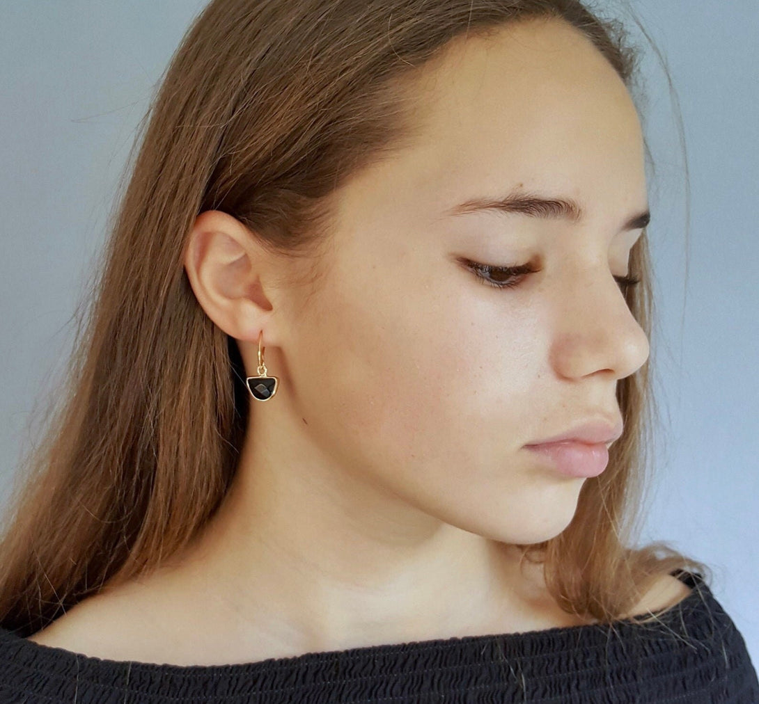 Raw Stone Drop Earrings, Birthstone Jewellery