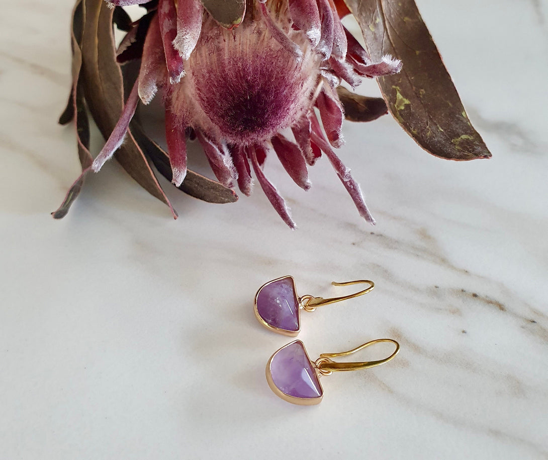 Raw Stone Drop Earrings, Birthstone Jewellery