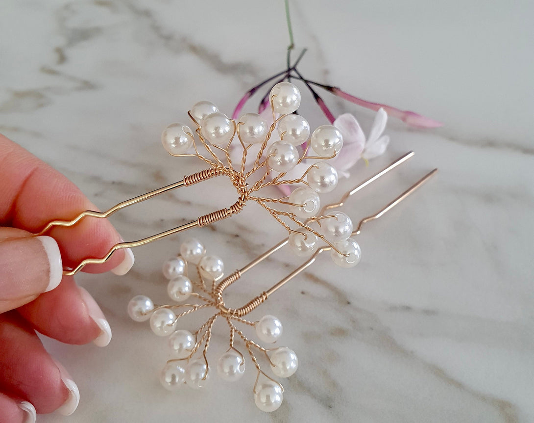 Pearl Bridal Hair Pin, Wedding Accessories For Brides