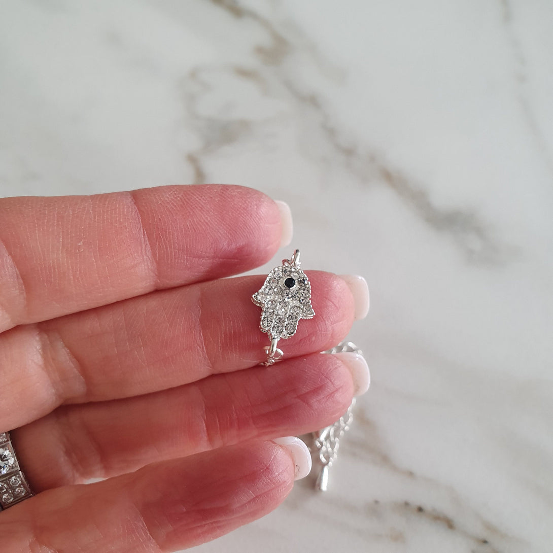 Crystal Hamsa Bracelet, Symbolic And Protective Jewellery