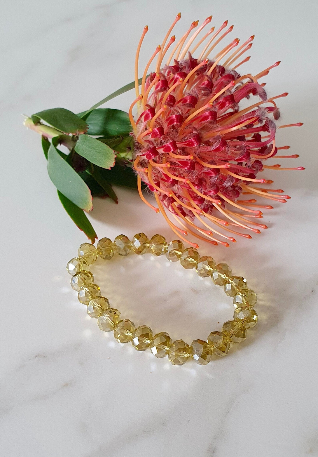 Yellow Crystal Stretch Bracelet, Uplifting Sunshine Glow Jewellery