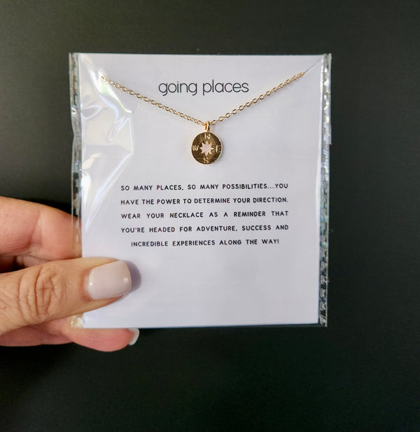 Compass Necklace, Inspirational Gift