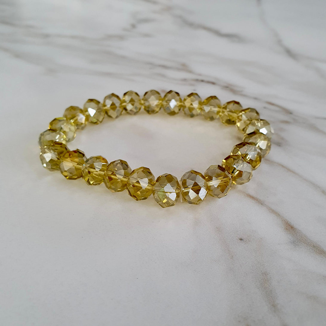 Yellow Crystal Stretch Bracelet, Uplifting Sunshine Glow Jewellery