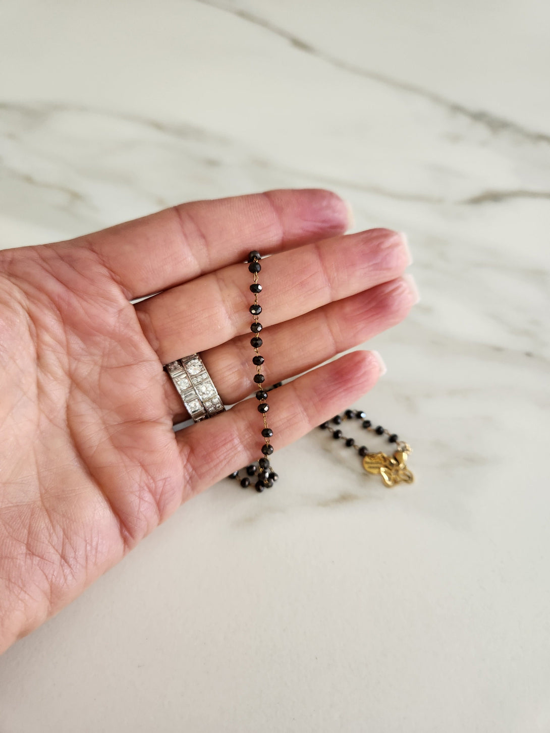 Dainty And Delicate Onyx Bead Necklace