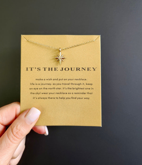 North Star Pendant Necklace , Guiding Light Celestial Jewellery with Inspirational Message Card