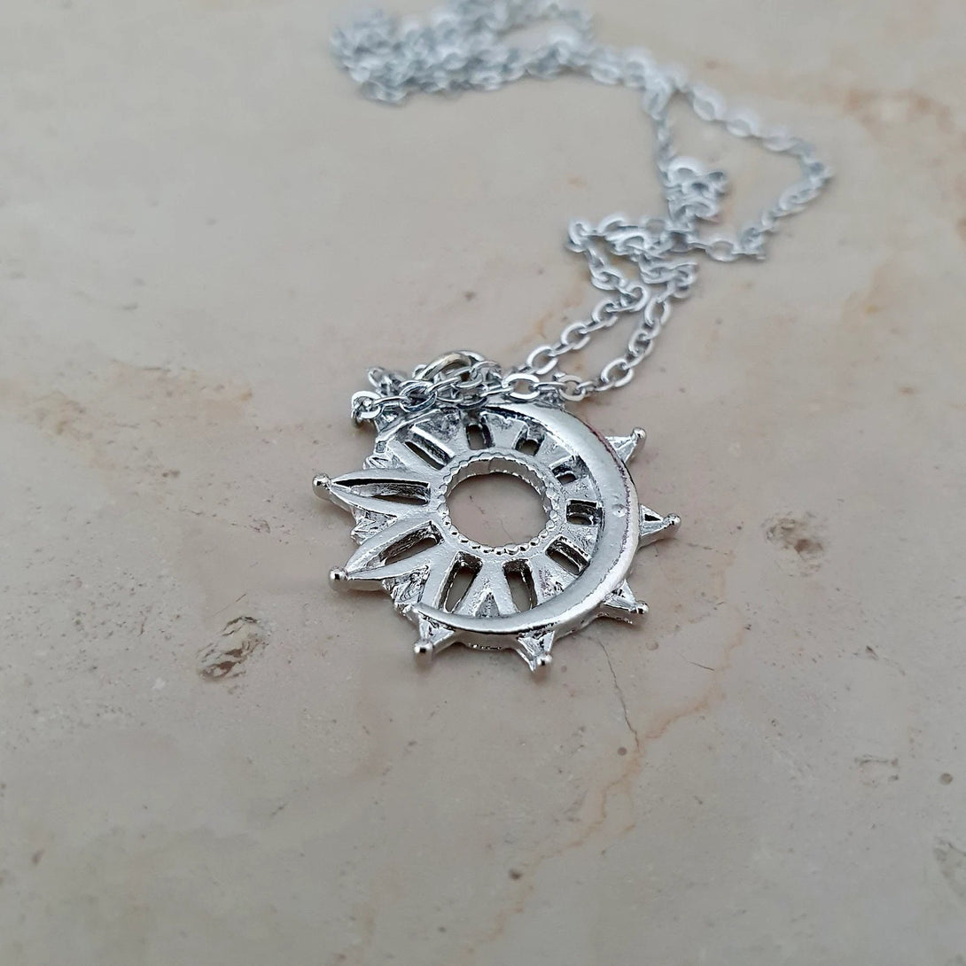 Moon And Sun Friendship Necklace, Symbolic Carded Message Jewellery