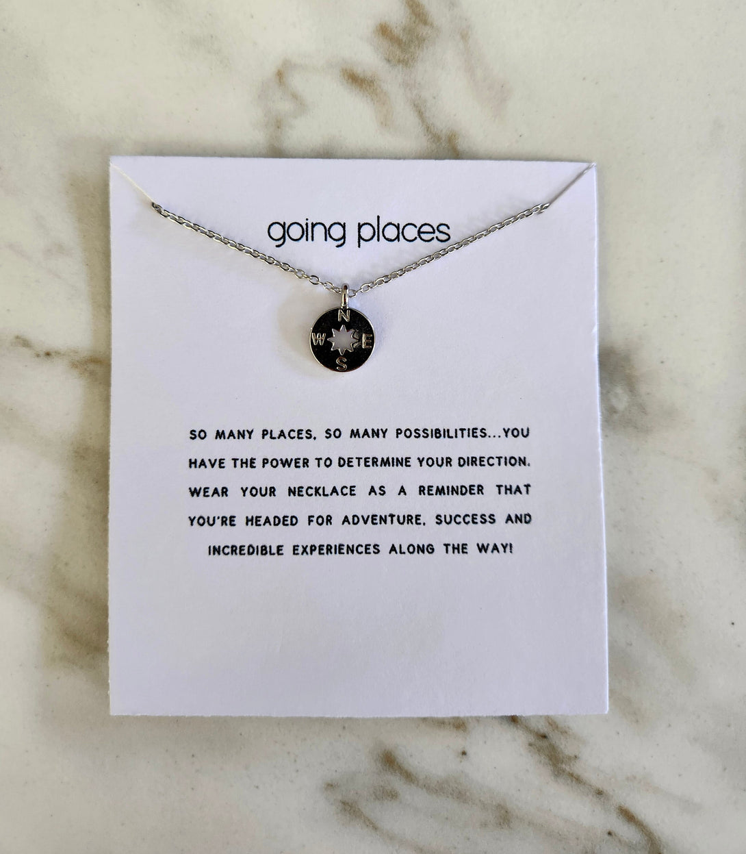 Compass Necklace, Inspirational Gift