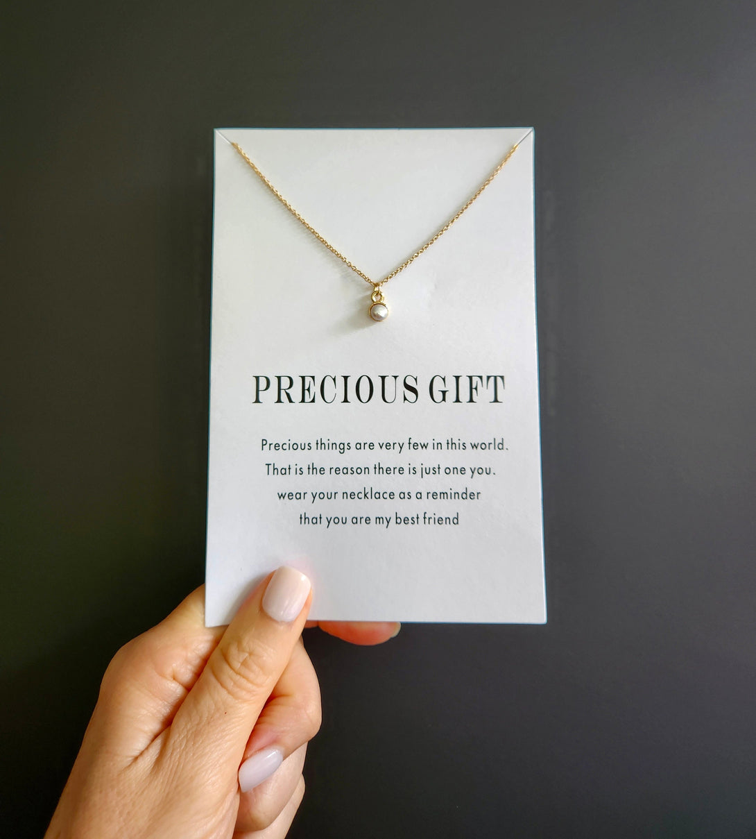 Friendship Pearl Necklace, June Birthstone Jewellery, Symbolic & Inspirational Gift with Carded Message