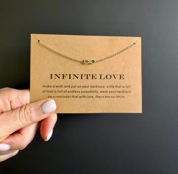 Silver Infinity Symbol Necklace, Inspirational Jewellery with Message Card, Timeless Gift Of Love