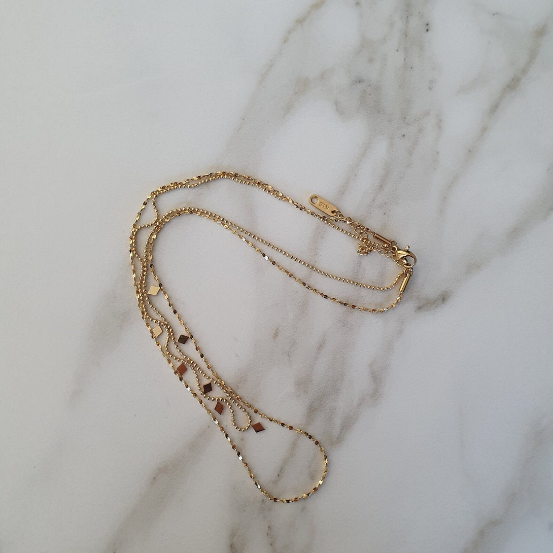 Double Layer Gold Sparkle Necklace