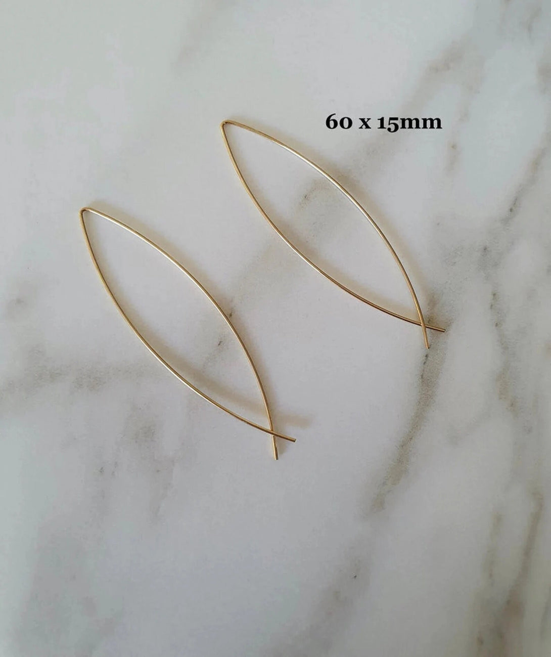 Minimalist Threader Wishbone Fish Earrings