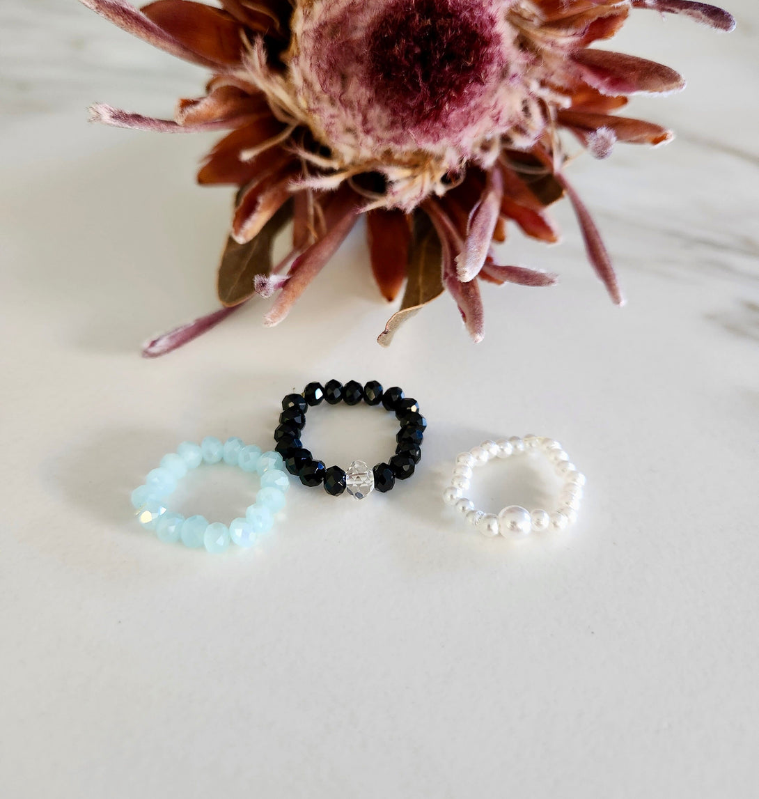 Adjustable Gemstone & Pearl Stretch Rings: Birthstone Jewellery for Custom Comfort