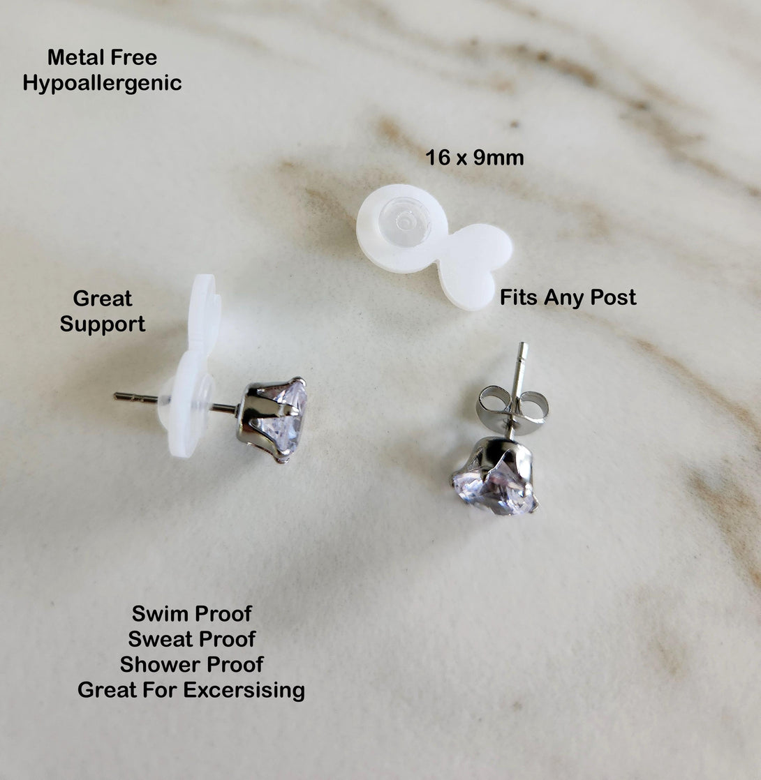 Metal Free Supportive Earring Lifters For Heavy Earrings And Stretched Lobes